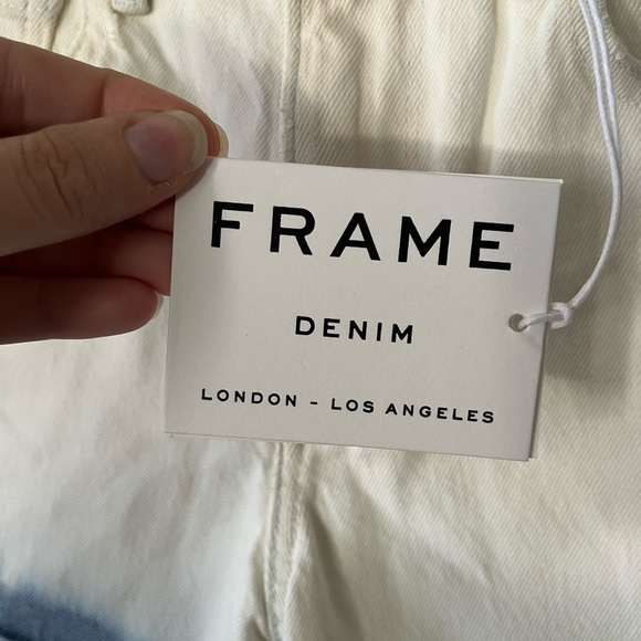 FRAME Two Tone White & Blue Le Bridgette High Waisted Short Women’s Size 25 NWT - Picture 10 of 16